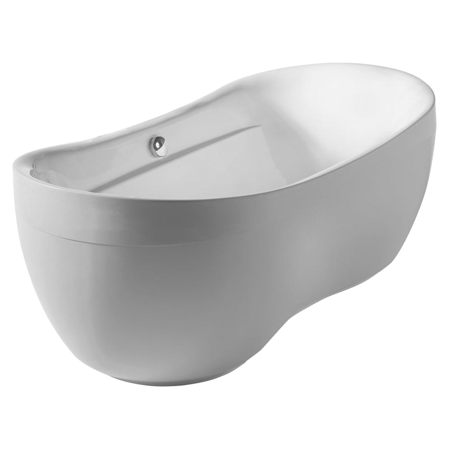 Whitehaus Bathhaus WHYB170BATH Oval Double Ended Lucite Acrylic Freestanding Bathtub With Curved Rim