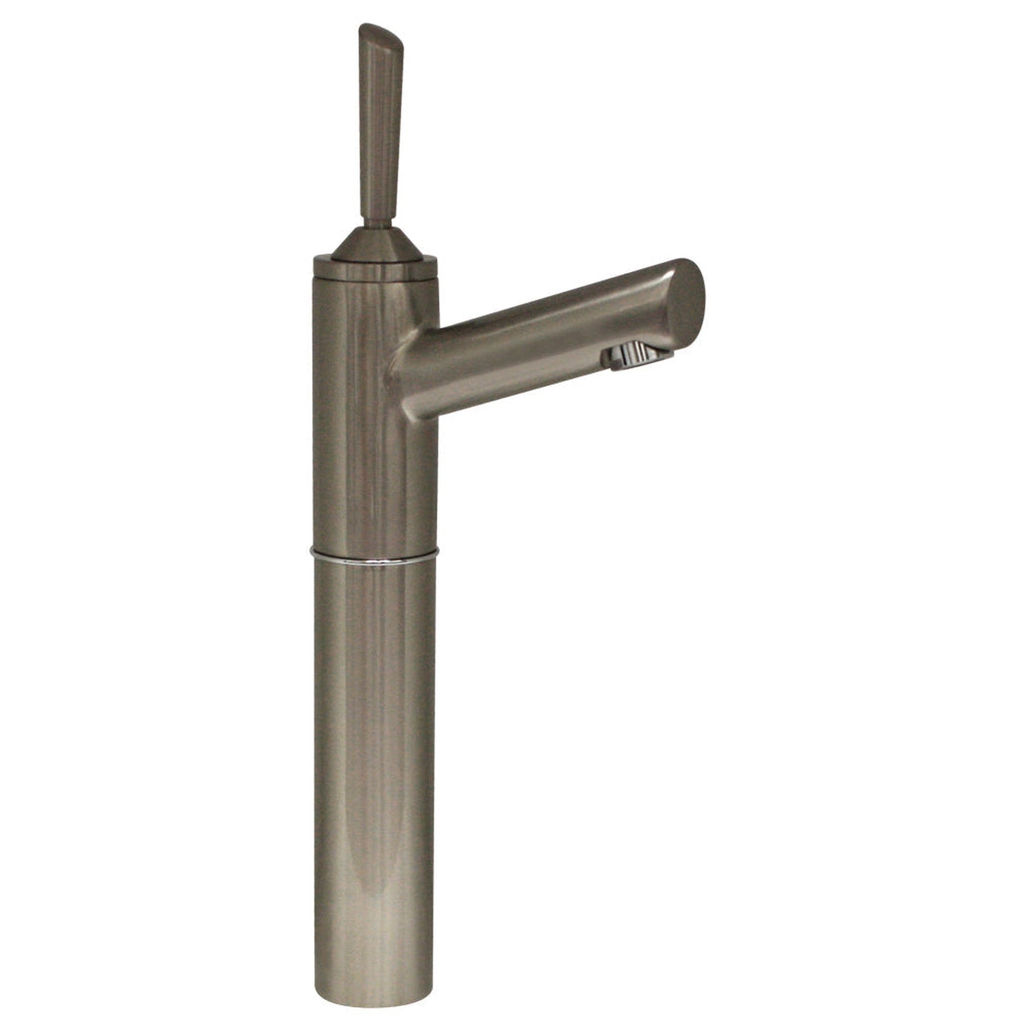 Whitehaus Centurion 3-3345-BN Brushed Nickel Single Hole Stick Handle Elevated Lavatory Faucet With 7” Extension and Short Spout