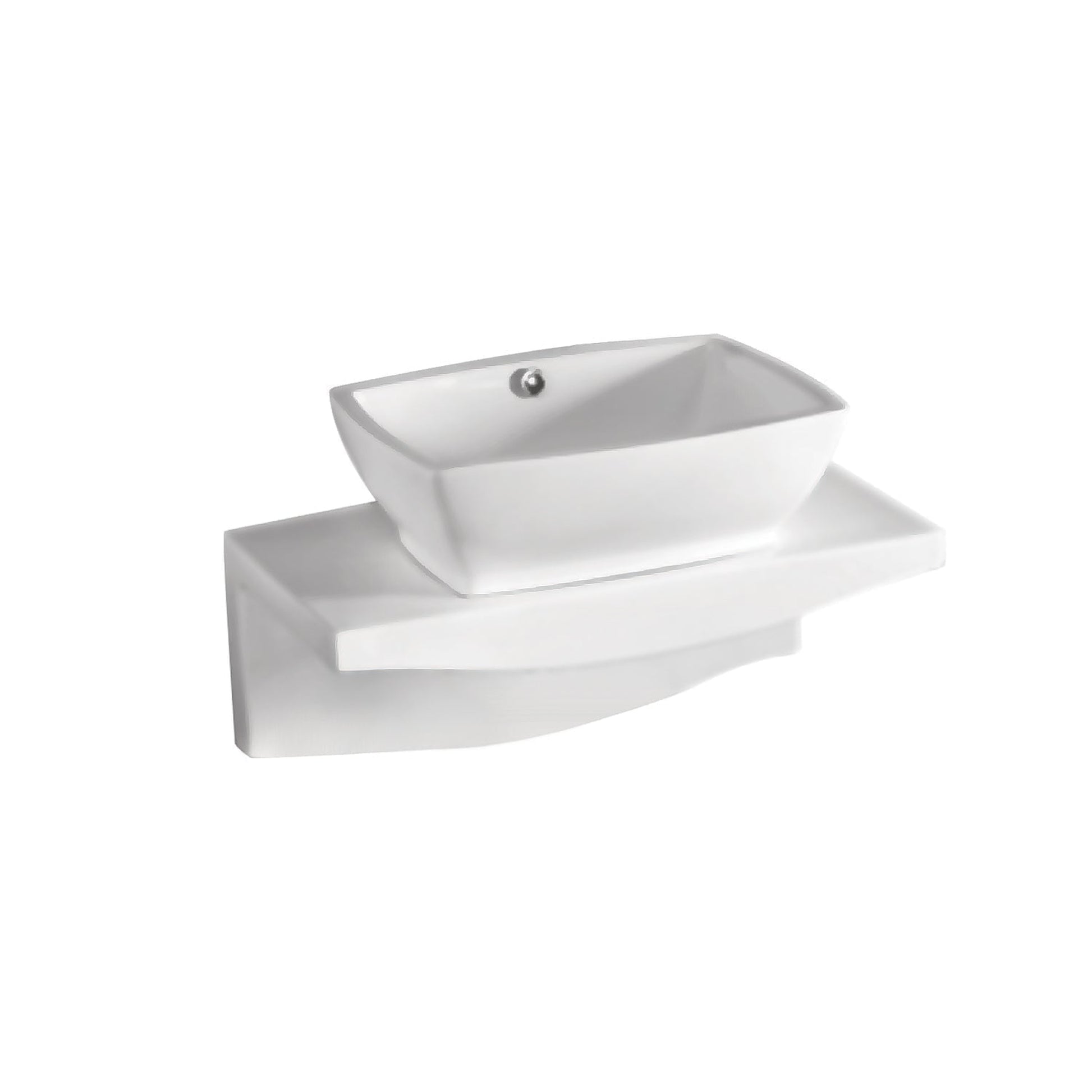 Whitehaus Isabella WHKN1065-1116 White Rectangular Above Mount Basin With Overflow and Center Drain