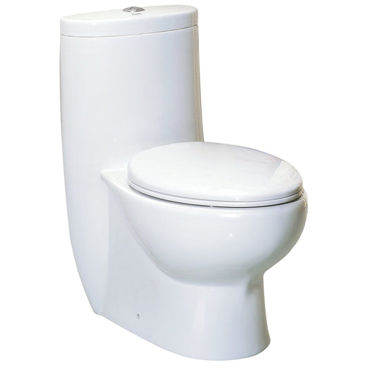 Whitehaus Magic Flush WHMFL3309-EB Eco-Friendly One Piece Toilet With a Siphonic Action Dual Flush System