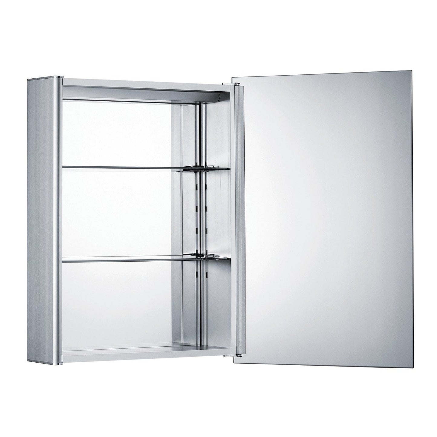 Whitehaus Medicinehaus WHLED-1 Single Mirrored Door Surface Mount Anodized Aluminum Medicine Cabinet