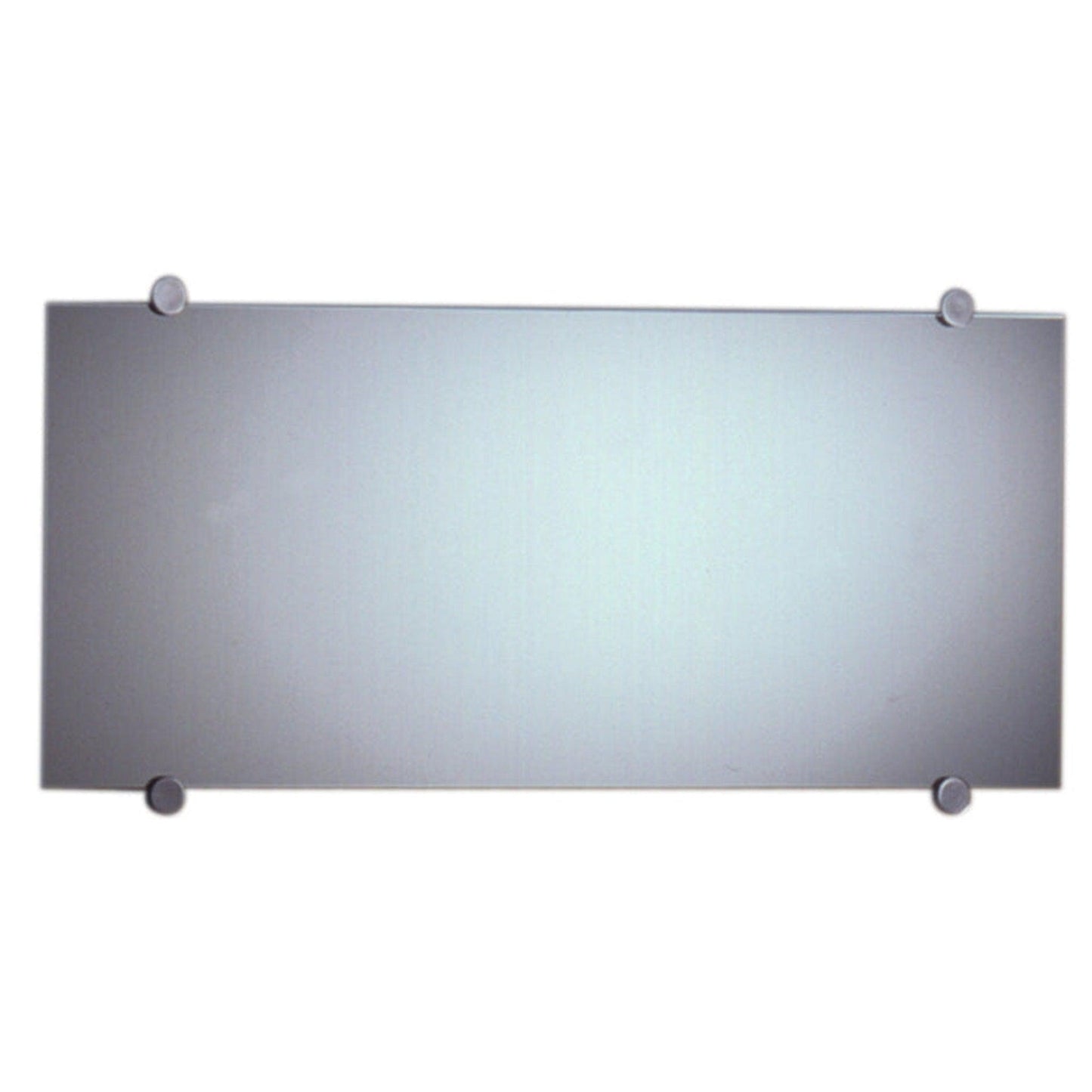 Whitehaus New Generation WHE3CR-15 Frameless Rectangular Mirror With Round Polished Stainless Steel Wall Mount Supports