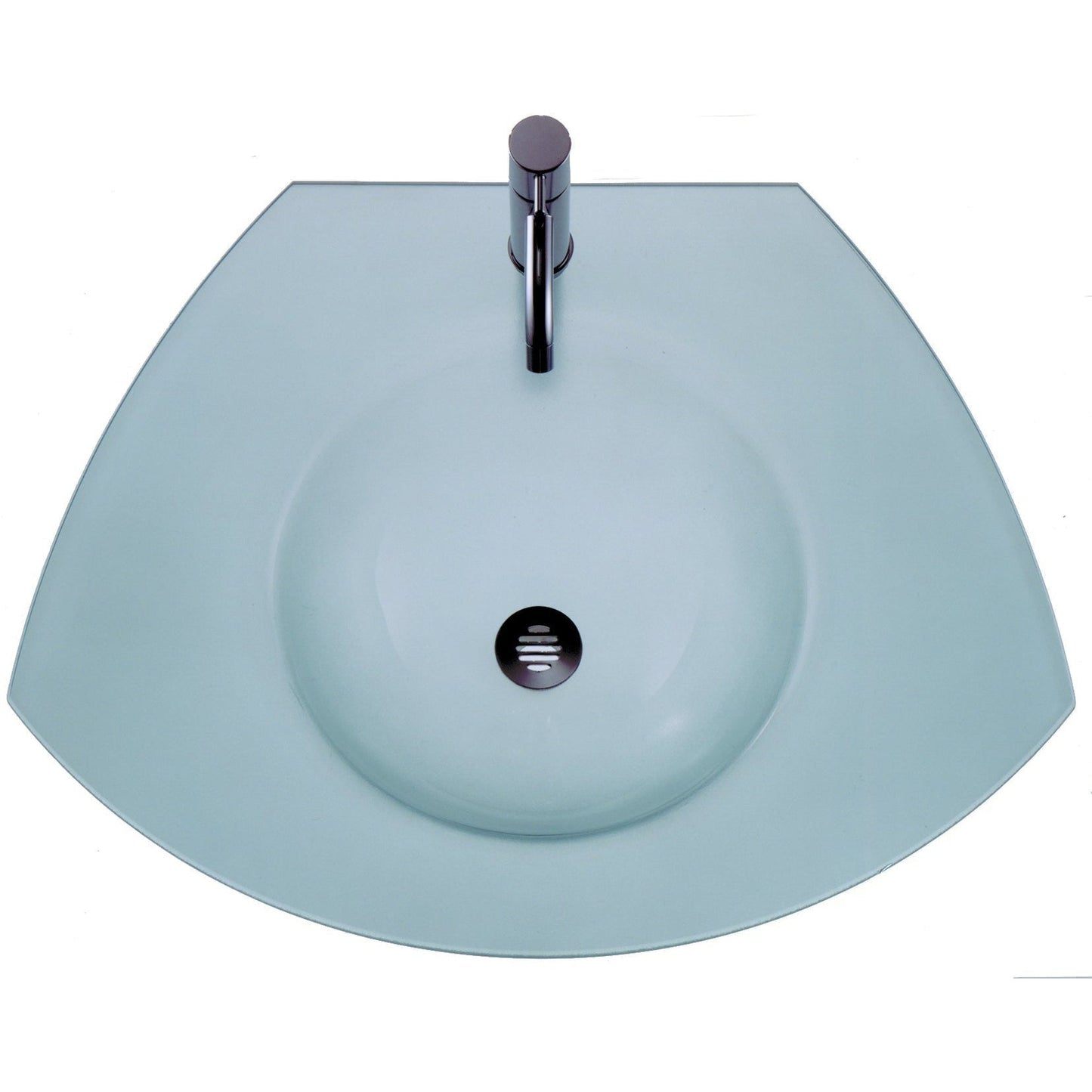 Whitehaus New Generation WHECOLOOM-MATTE Ecoloom Trapezoidal Glass Counter Top With Integrated Round Basin With Center Drain