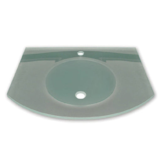 Whitehaus New Generation WHLOOM-C Arched 1/2" Matte Glass Wall Mount Counter Top With Integrated Round Basin With Center Drain