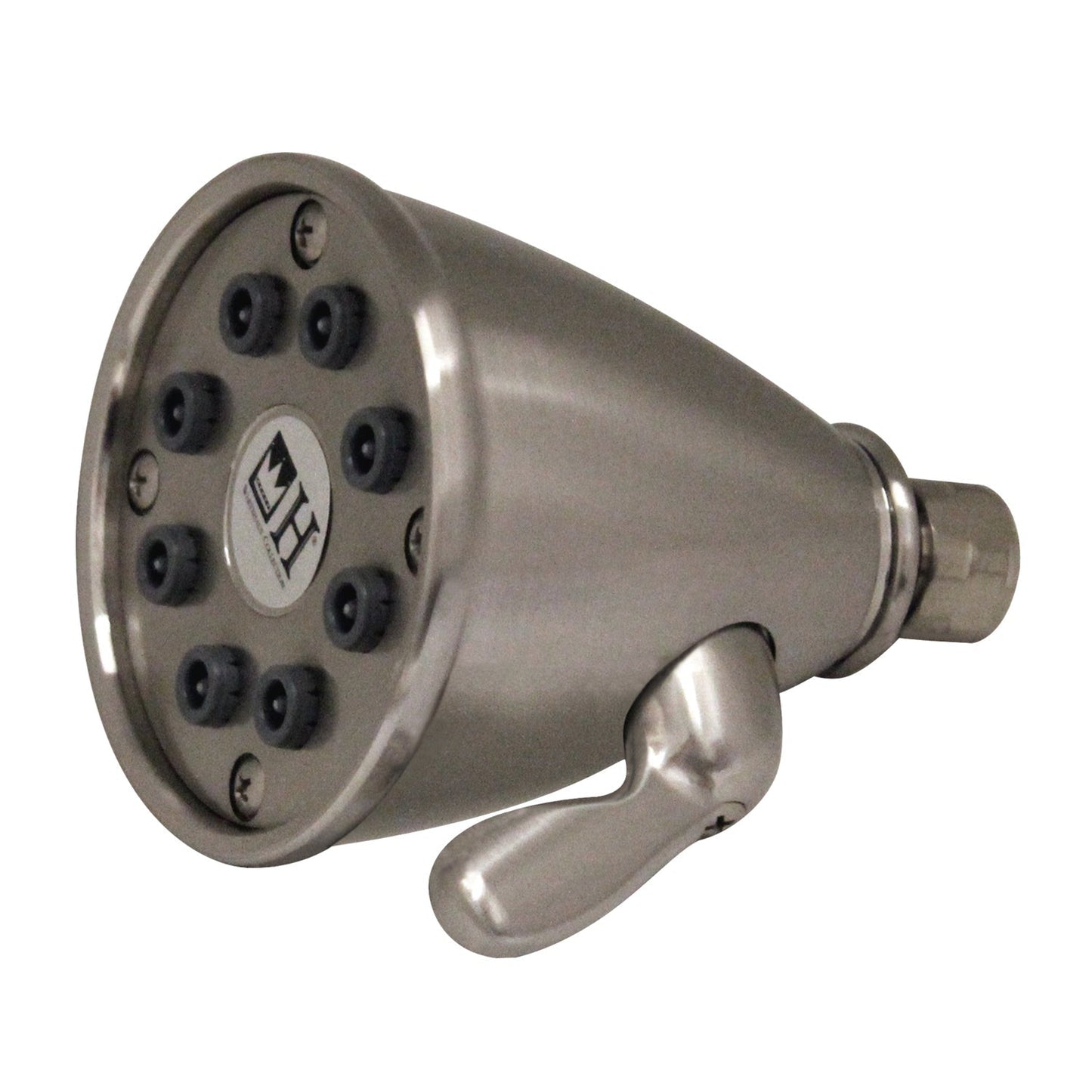 Whitehaus Showerhaus WH139-BN Brushed Nickel Round Showerhead With 8 Spray Jets - Solid Brass Construction With Adjustable Ball Joint