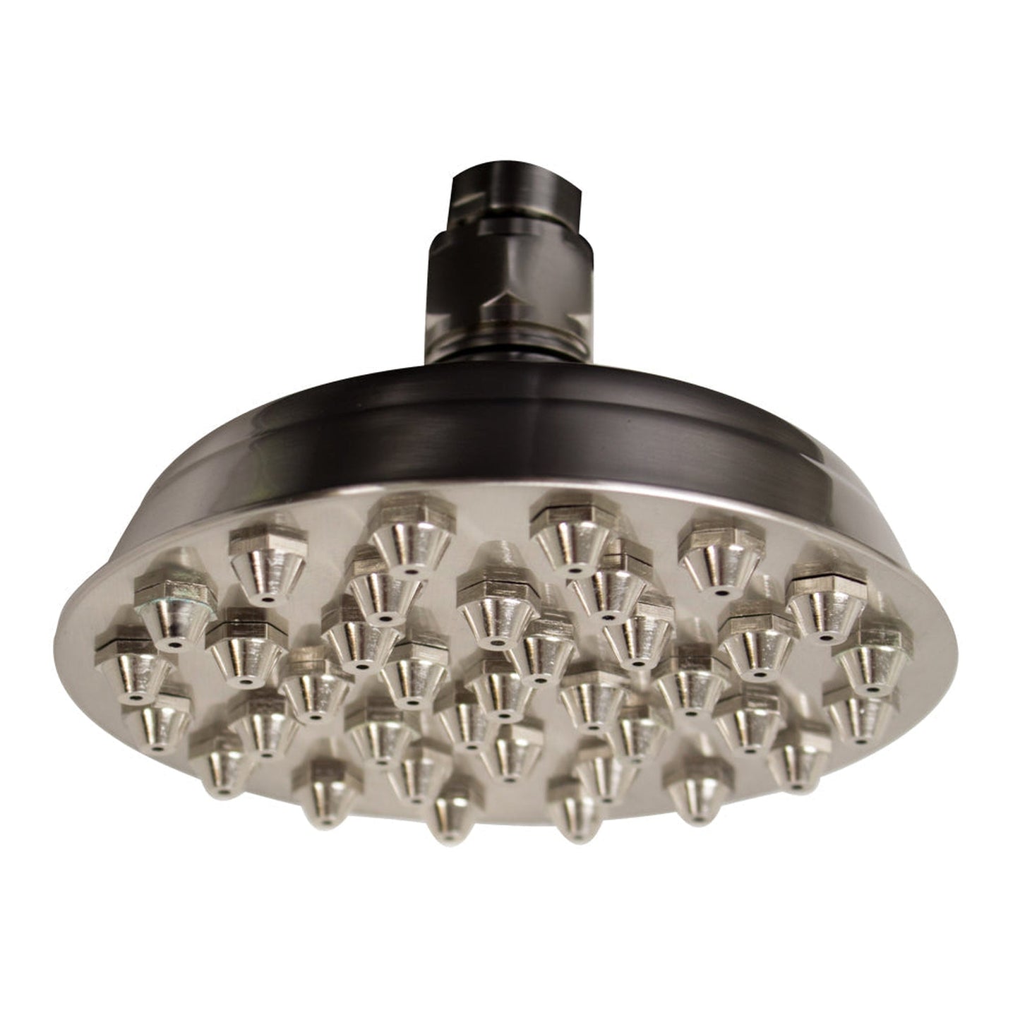 Whitehaus Showerhaus WHSM01-6-BN Brushed Nickel Small Sunflower Rainfall Showerhead With 37 Nozzles - Solid Brass Construction With Adjustable Ball Joint