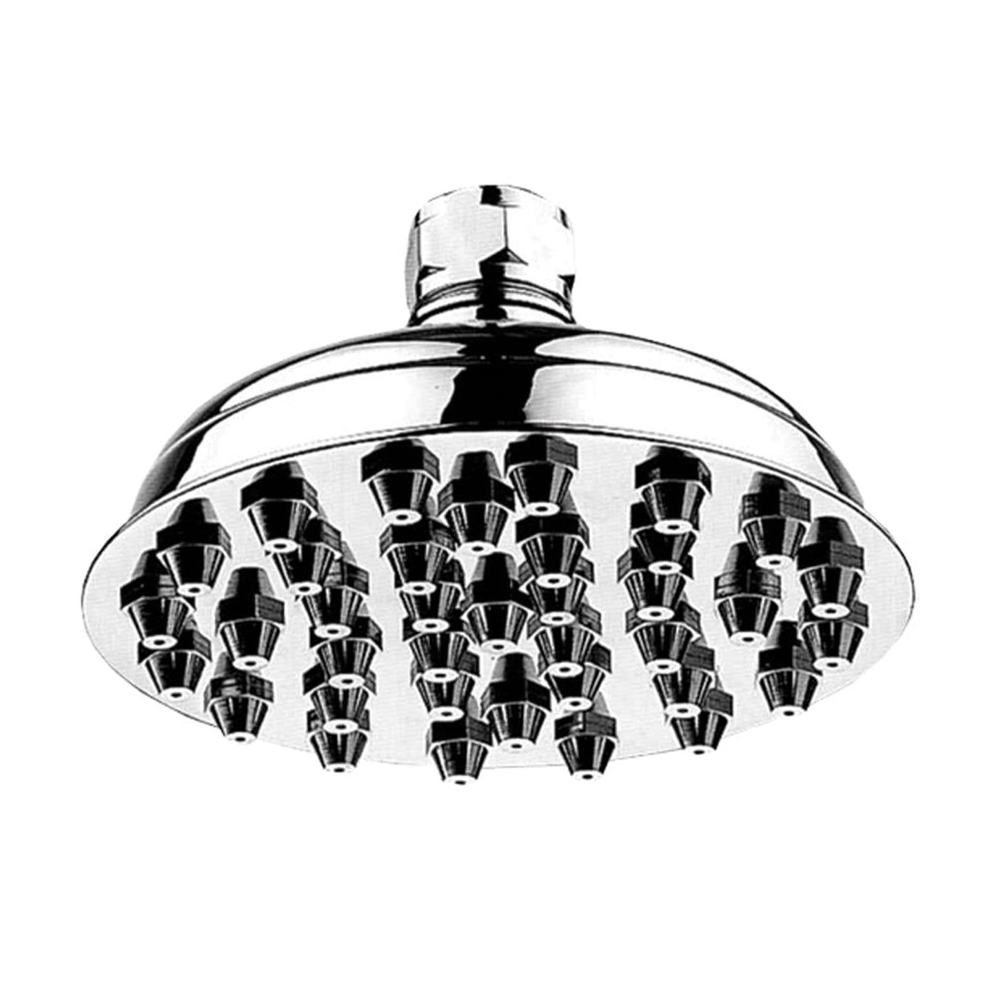 Whitehaus Showerhaus WHSM01-6-C Polished Chrome Small Sunflower Rainfall Showerhead With 37 Nozzles - Solid Brass Construction With Adjustable Ball Joint