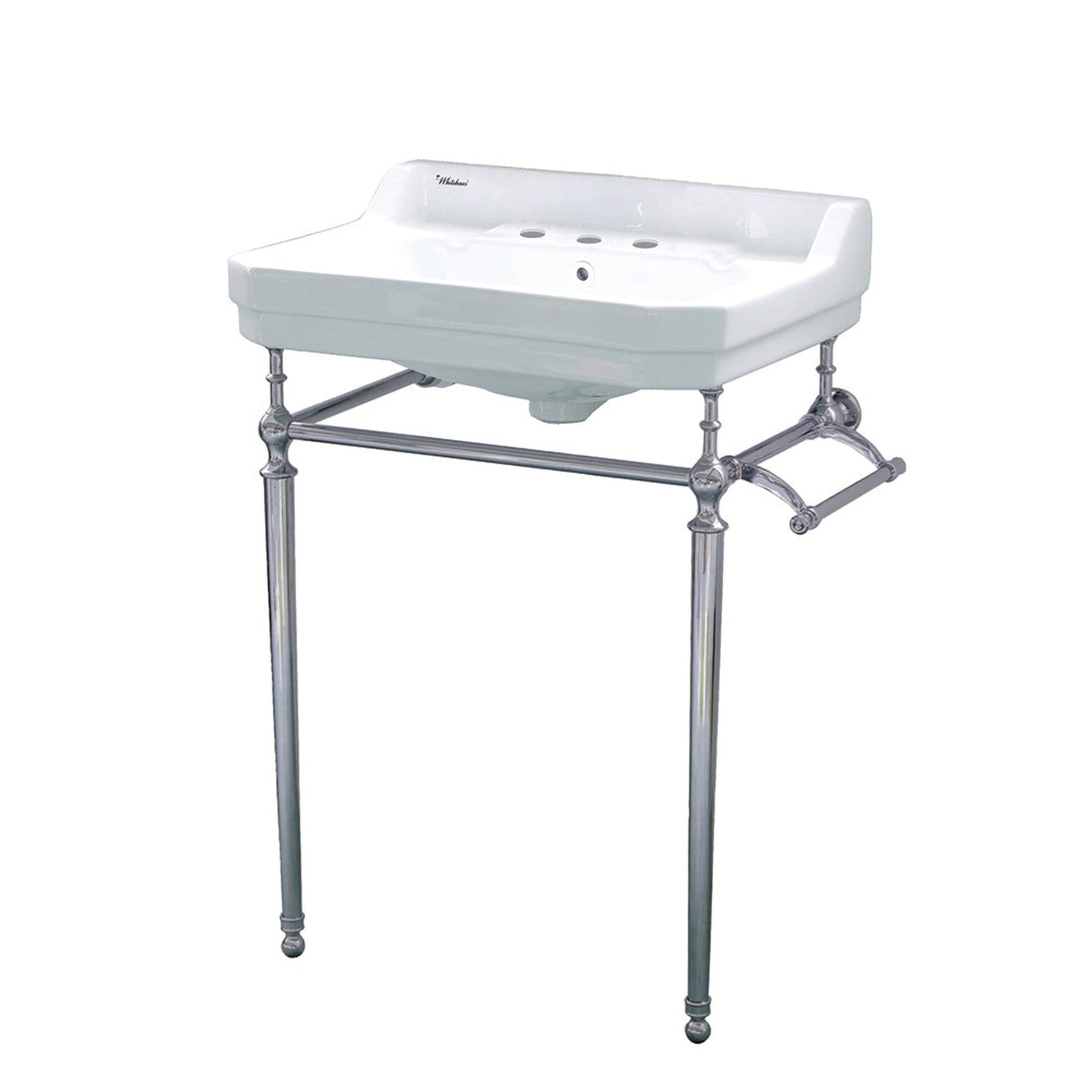 Whitehaus Victoriahaus WHV024-L33-3H-BN White/Brushed Nickel Console W – US  Bath Store