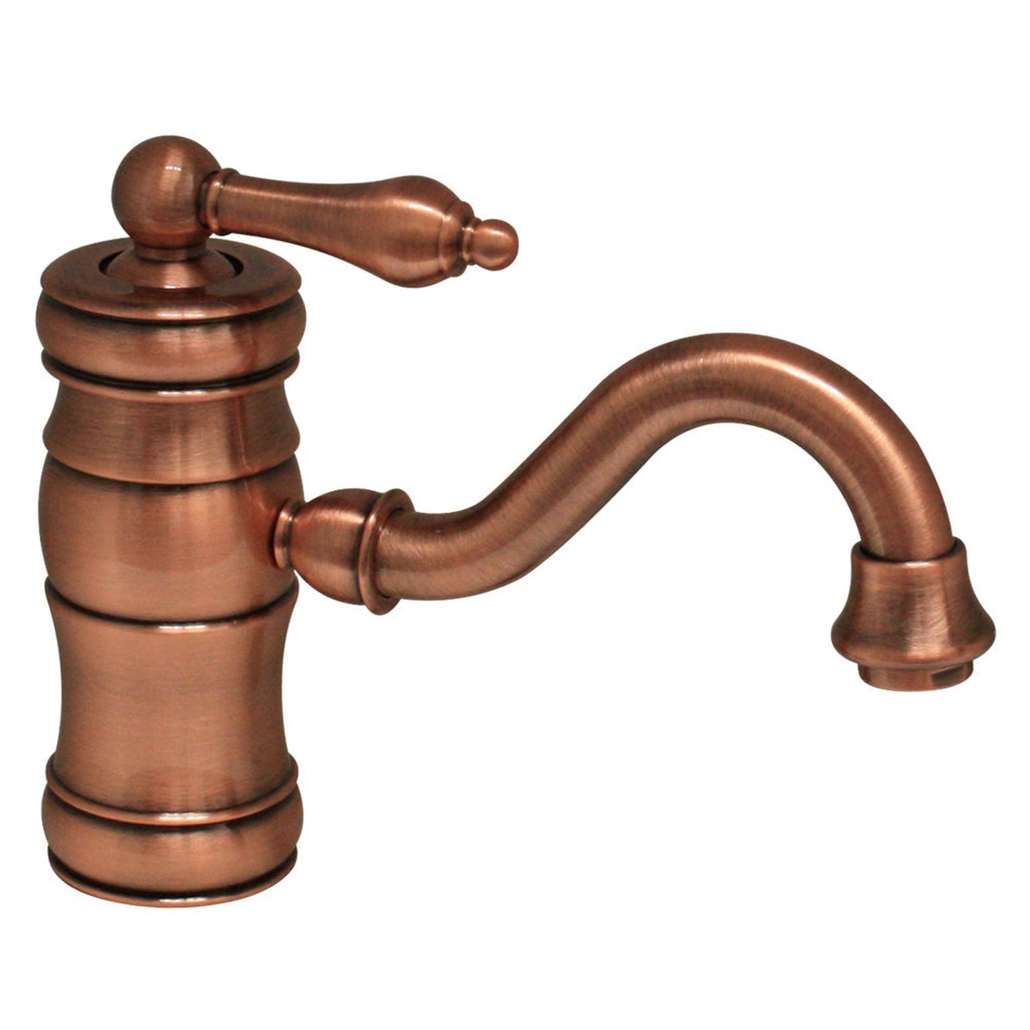 Whitehaus Vintage III WHSL3-9722-ACO Antique Copper Single Hole/ Single Lever Lavatory Faucet With Traditional Spout and Pop-up Waste