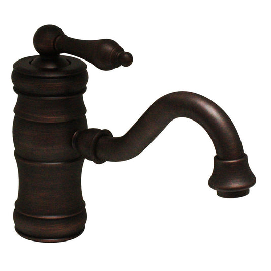 Whitehaus Vintage III WHSL3-9722-MB Mahogany Bronze Single Hole/ Single Lever Lavatory Faucet With Traditional Spout and Pop-up Waste