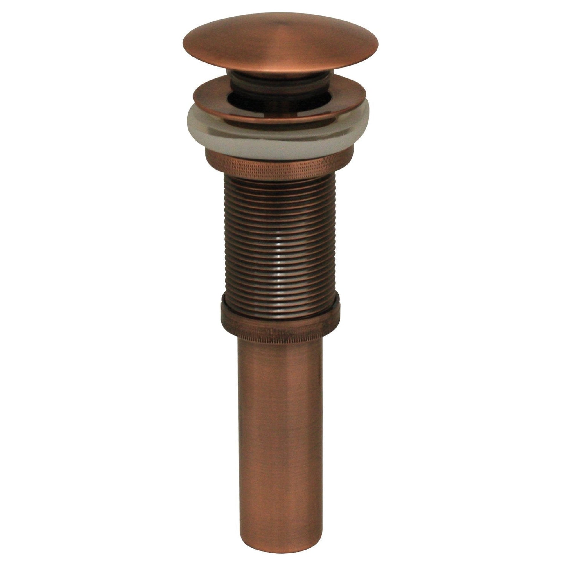 Whitehaus WHD010-ACO Antique Copper Decorative Pop-up Mushroom Drain With Overflow