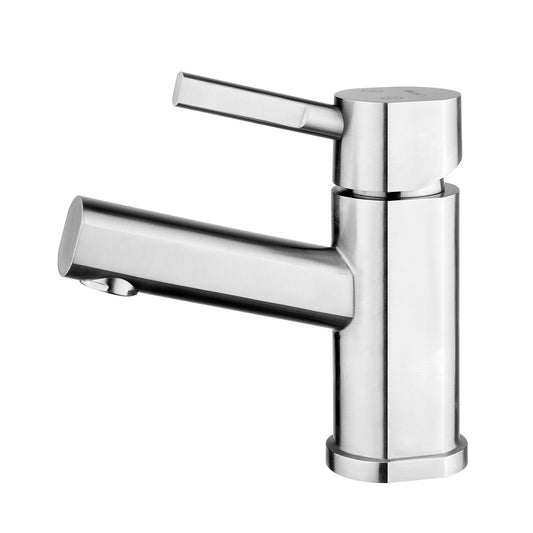 Whitehaus Waterhaus WHS0311-SB-BSS Solid Brushed Stainless Steel Single Hole Single Lever Lavatory Faucet