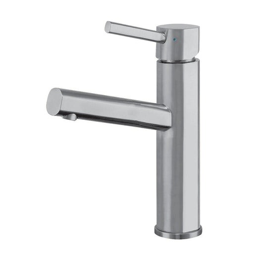 Whitehaus Waterhaus WHS1206-SB-BSS Lead-Free Solid Brushed Stainless Steel Single Lever Elevated Lavatory Faucet