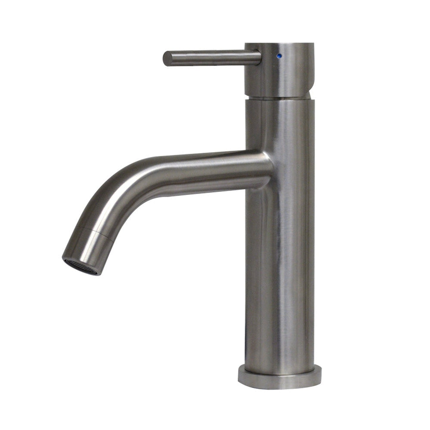 Whitehaus Waterhaus WHS8601-SB-BSS Lead-Free Solid Brushed Stainless Steel Single Lever Elevated Lavatory Faucet