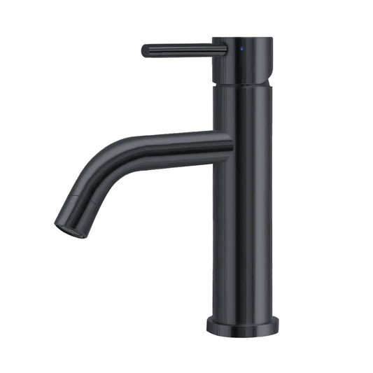 Whitehaus Waterhaus WHS8601-SB-MBLK Gunmetal Lead-Free Solid Stainless Steel Single Lever Elevated Lavatory Faucet