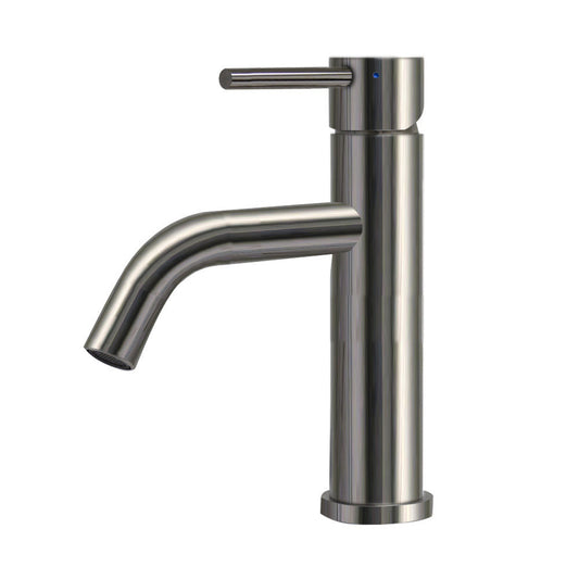 Whitehaus Waterhaus WHS8601-SB-PSS Lead-Free Solid Polished Stainless Steel Single Lever Elevated Lavatory Faucet