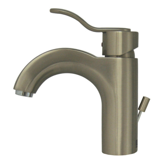 Whitehaus Wavehaus 3-04040-BN Brushed Nickel Single Hole/Single Lever Lavatory Faucet With Pop-up Waste