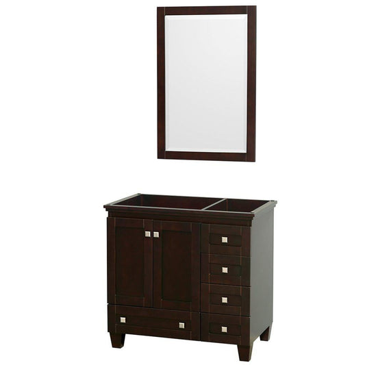 Wyndham Collection Acclaim 36" Single Bathroom Espresso Vanity Set With 24" Mirror