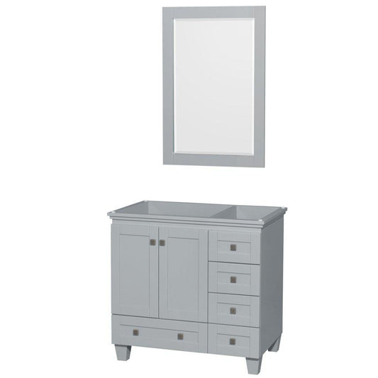 Wyndham Collection Acclaim 36" Single Bathroom Oyster Gray Vanity Set With 24" Mirror