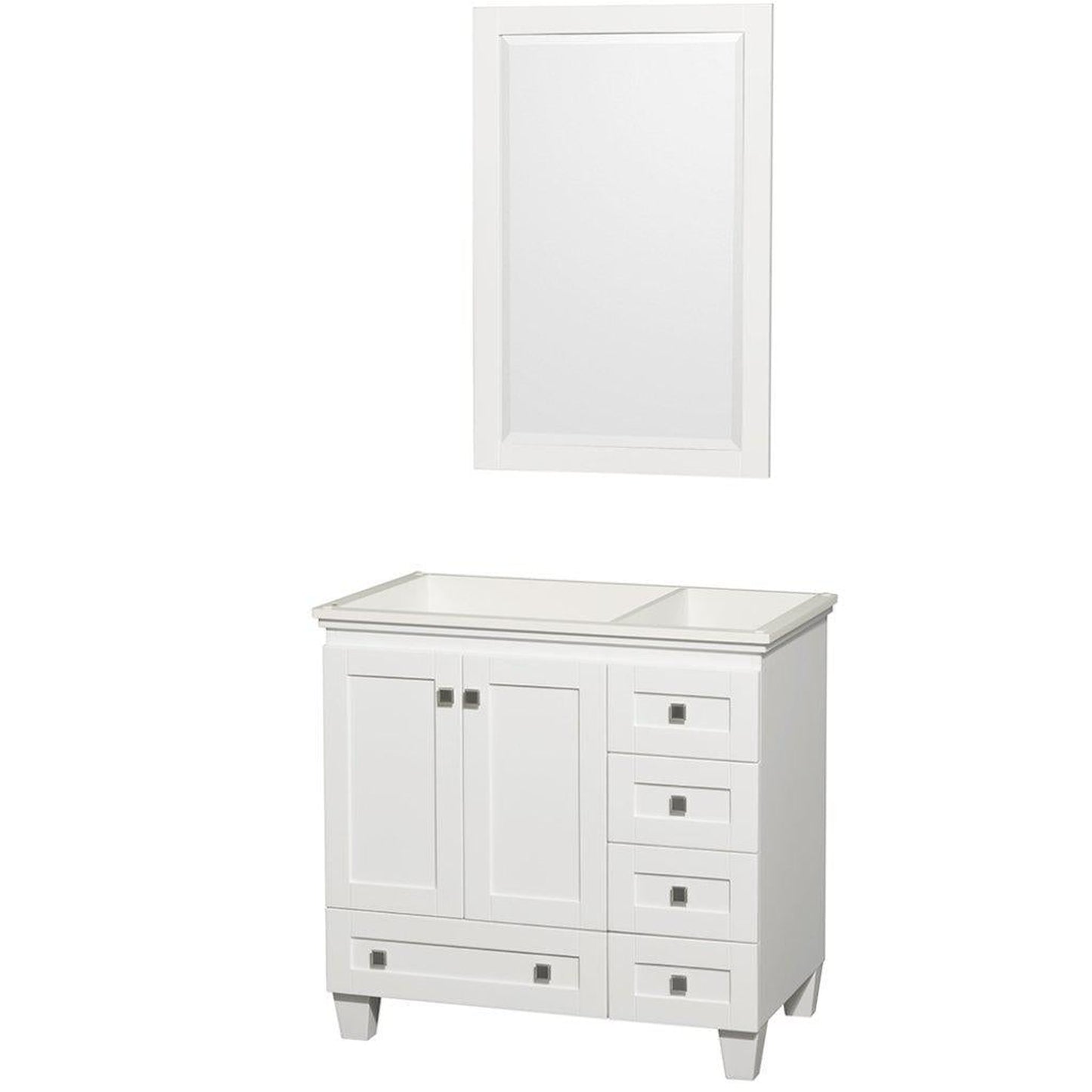 Wyndham Collection Acclaim 36" Single Bathroom White Vanity Set With 24" Mirror