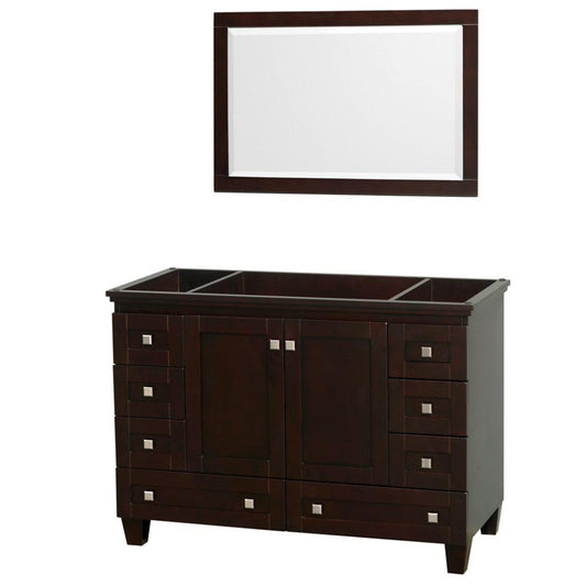 Wyndham Collection Acclaim 48" Single Bathroom Espresso Vanity Set With 24" Mirror