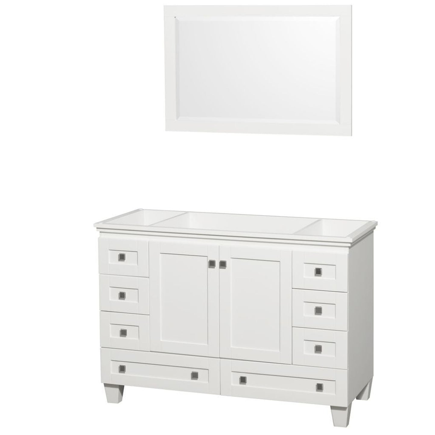 Wyndham Collection Acclaim 48" Single Bathroom White Vanity Set With 24" Mirror