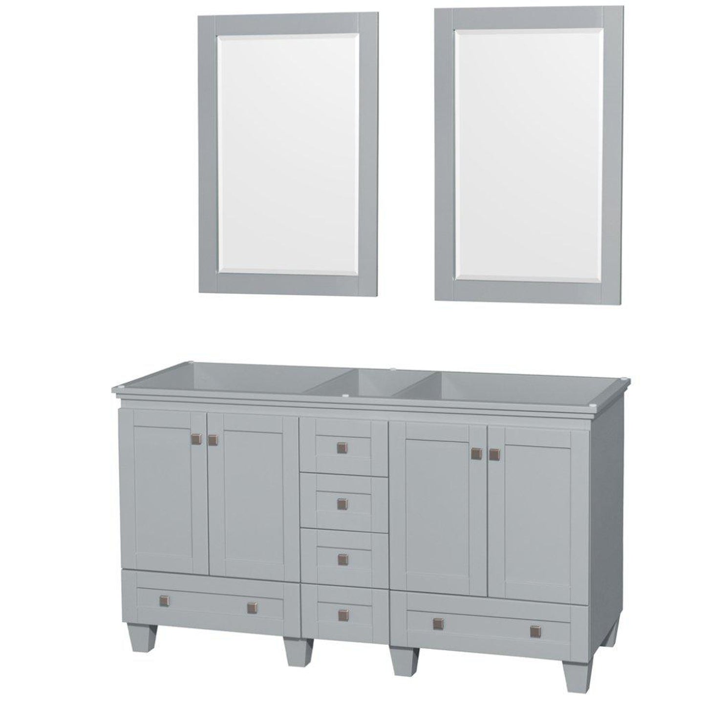 Wyndham Collection Acclaim 60" Double Bathroom Oyster Gray Vanity With 2 Set Of 24" Mirror