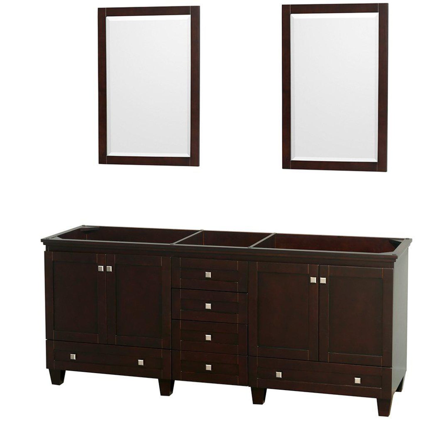 Wyndham Collection Acclaim 80" Double Bathroom Espresso Vanity With 2 Set Of 24" Mirror