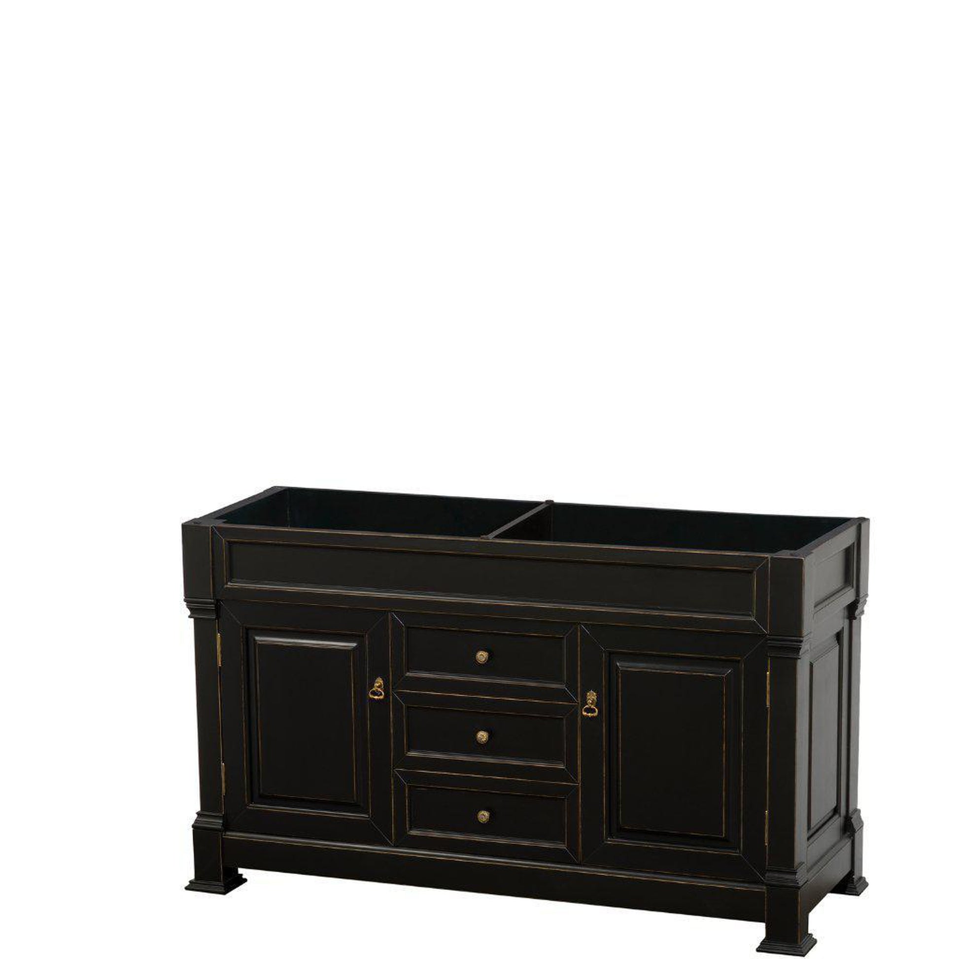 Wyndham Collection Andover 60" Double Bathroom Black Vanity