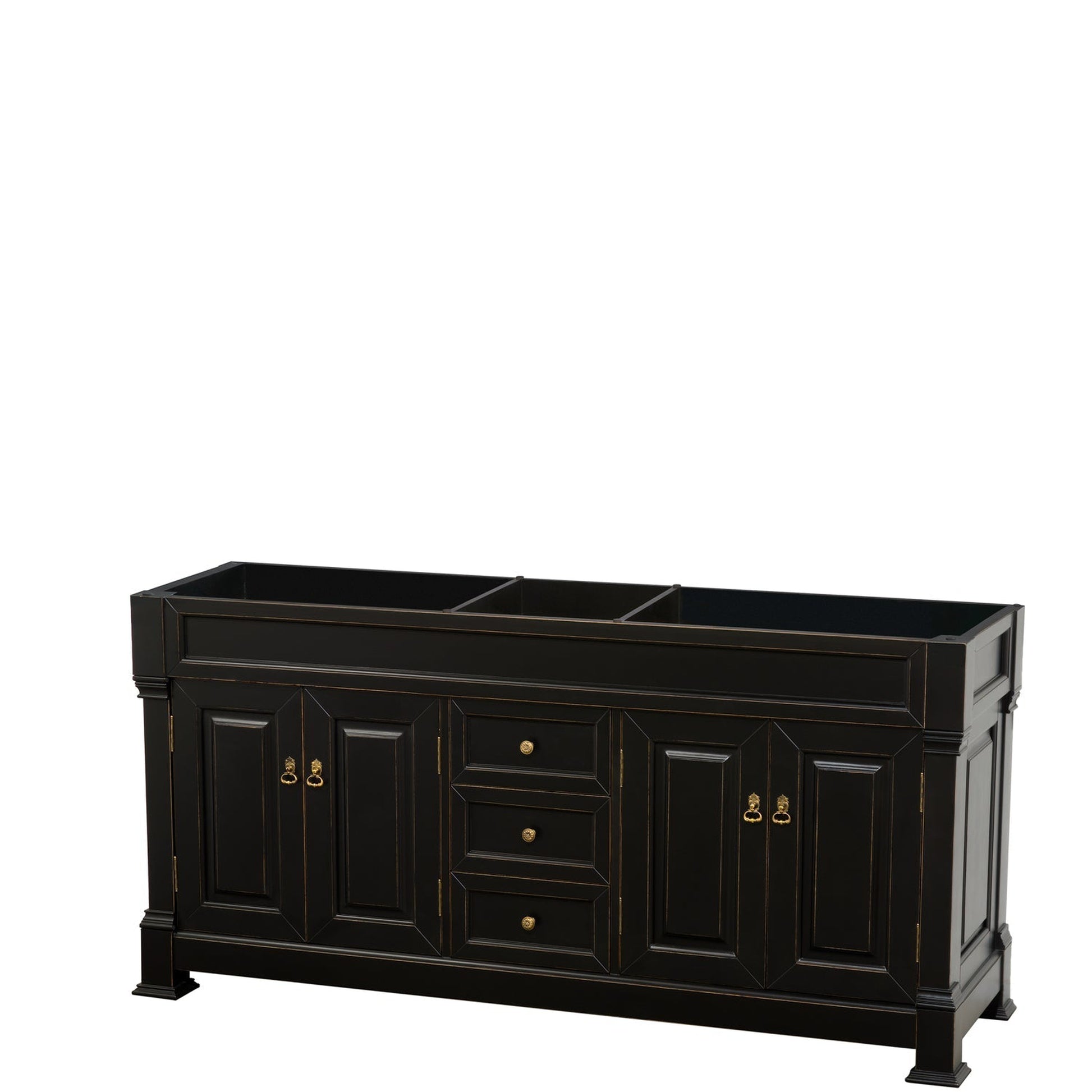 Wyndham Collection Andover 72" Double Bathroom Vanity in Black