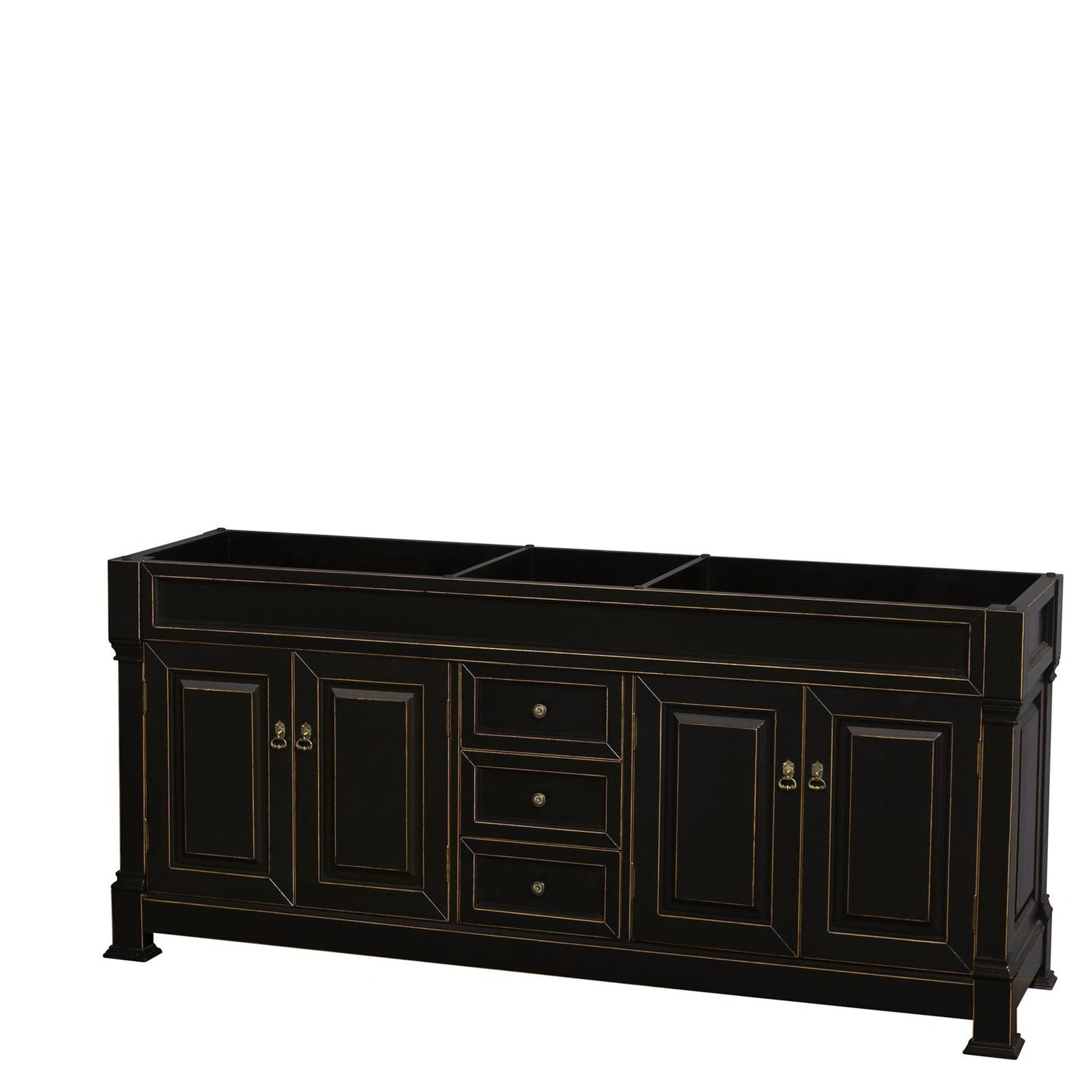 Wyndham Collection Andover 80" Double Bathroom Vanity in Black