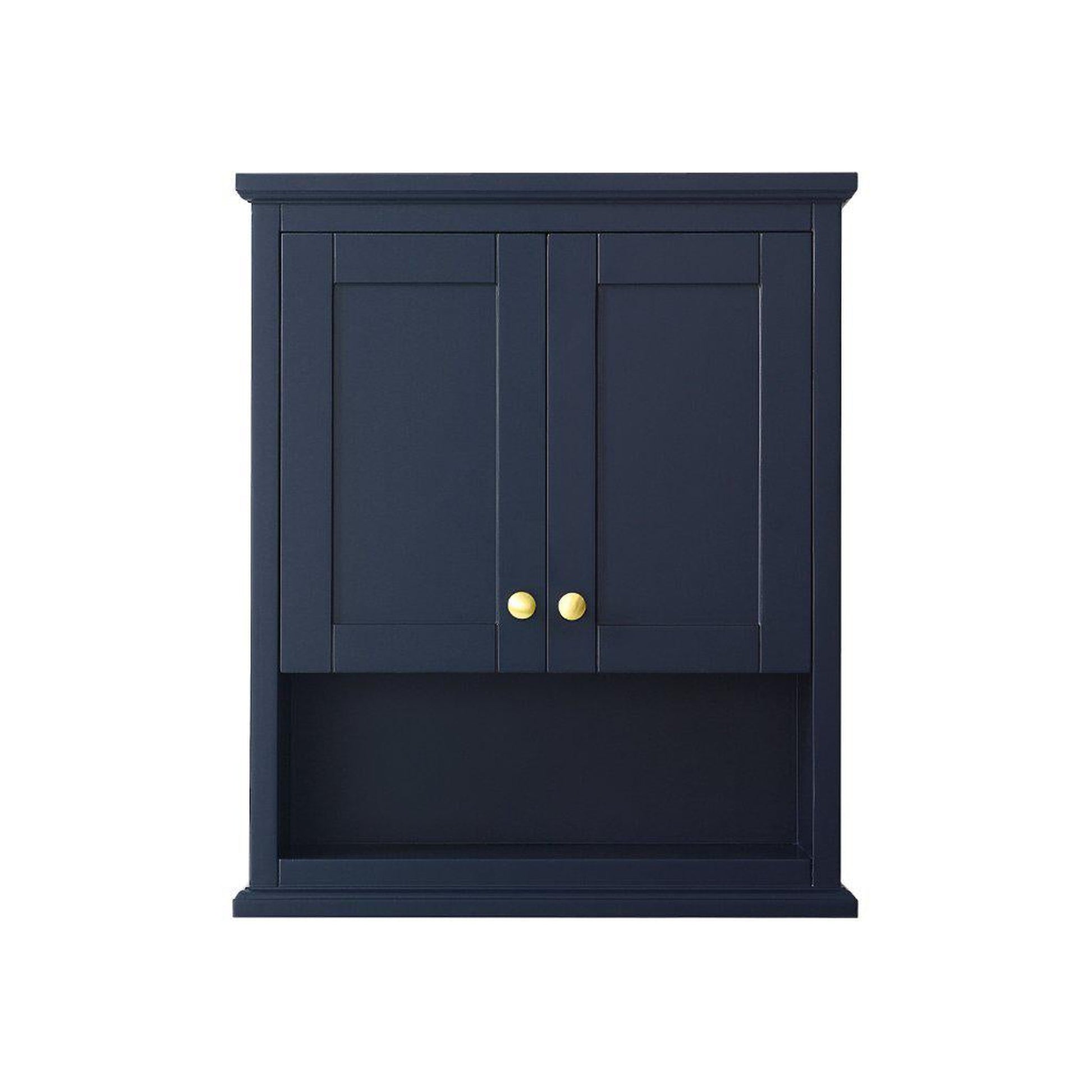 Wyndham Collection Avery Over-Toilet Dark Blue Wall Cabinet