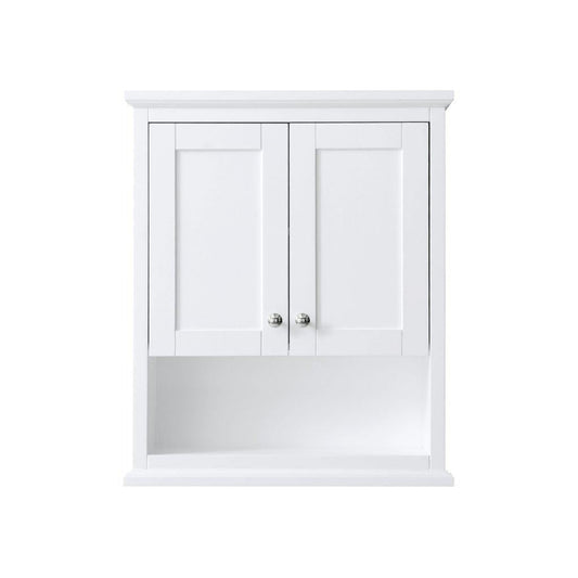 Wyndham Collection Avery Over-Toilet White Wall Cabinet