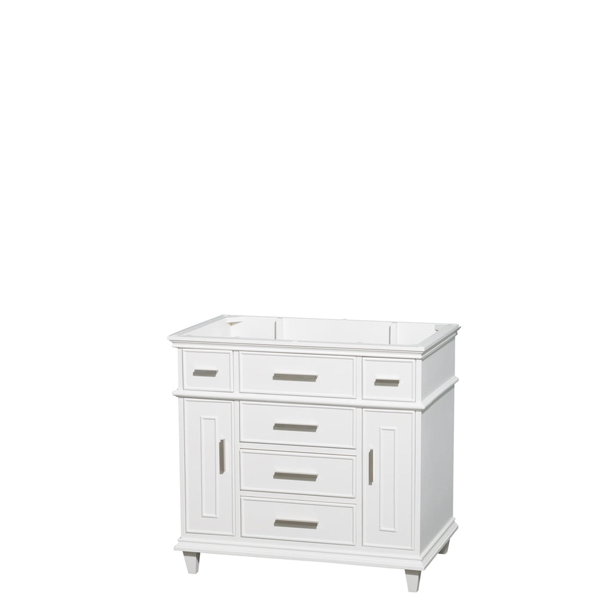Wyndham Collection Berkeley 36" Single Bathroom Vanity in White, No Countertop, No Sink, No Mirror