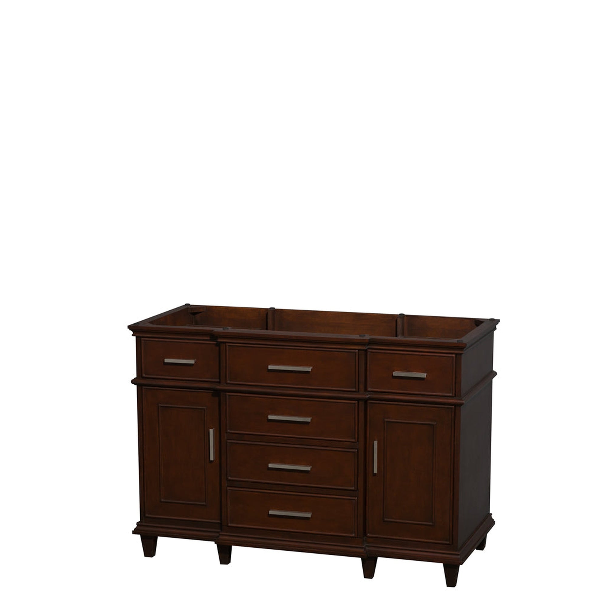 Wyndham Collection Berkeley 48" Single Bathroom Vanity in Dark Chestnut, No Countertop, No Sink, No Mirror