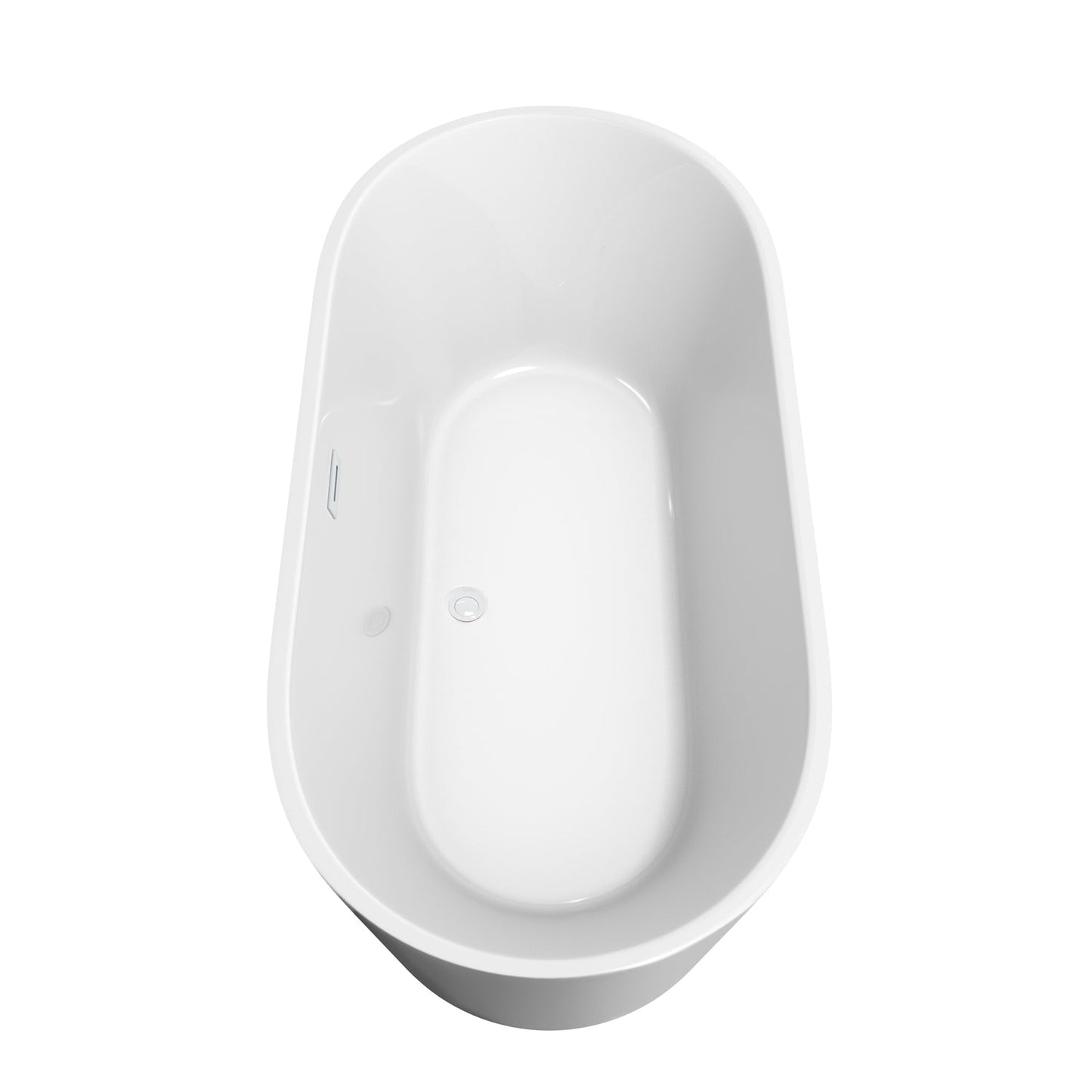 Wyndham Collection Carissa 67" Freestanding Bathtub in White With Shiny White Drain and Overflow Trim