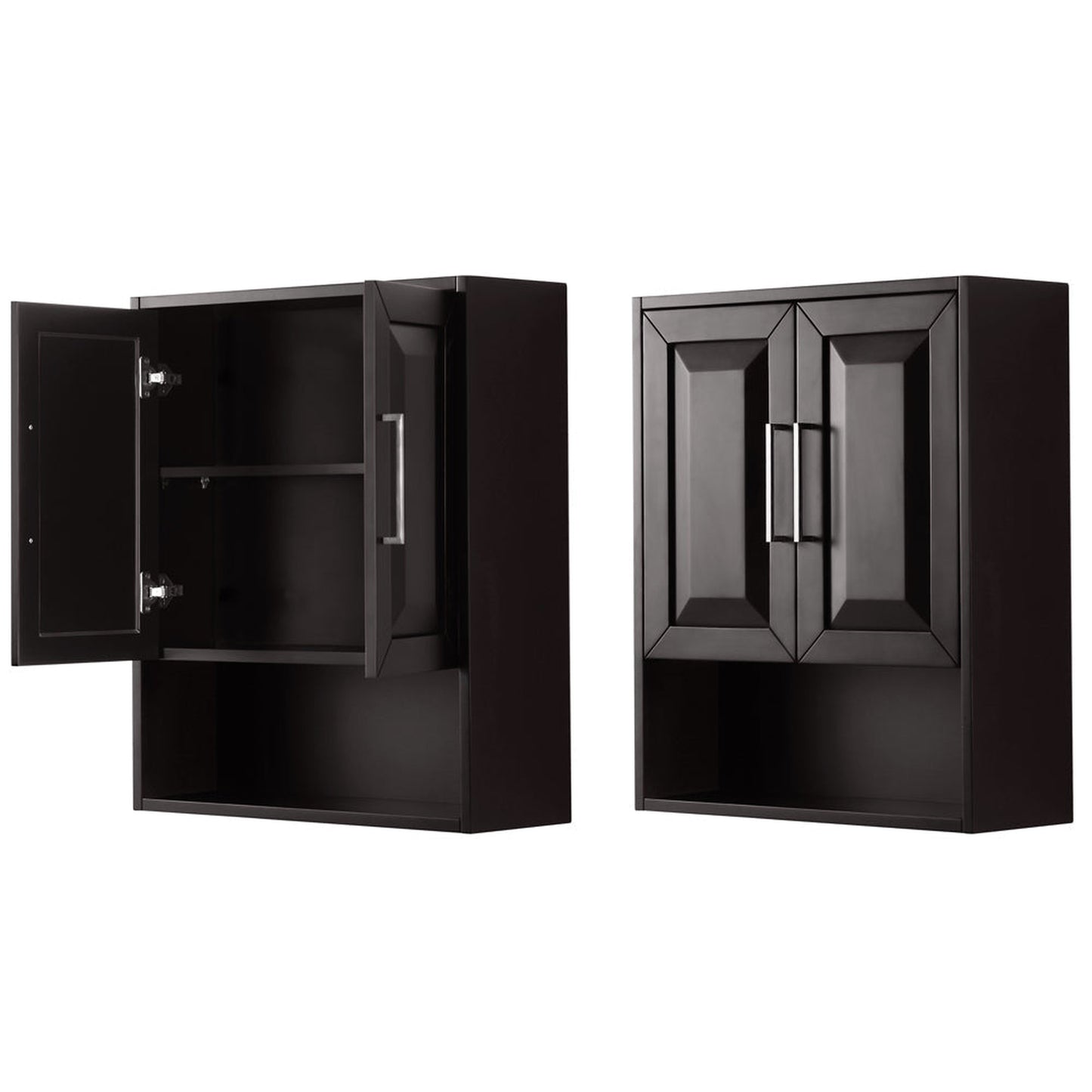 Wyndham Collection Daria Wall-Mounted Storage Cabinet in Dark Espresso