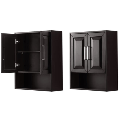 Wyndham Collection Daria Wall-Mounted Storage Cabinet in Dark Espresso