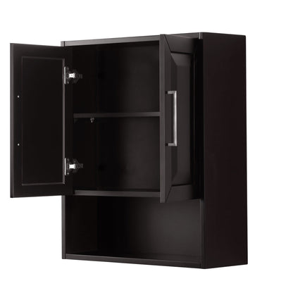 Wyndham Collection Daria Wall-Mounted Storage Cabinet in Dark Espresso
