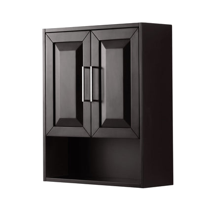 Wyndham Collection Daria Wall-Mounted Storage Cabinet in Dark Espresso