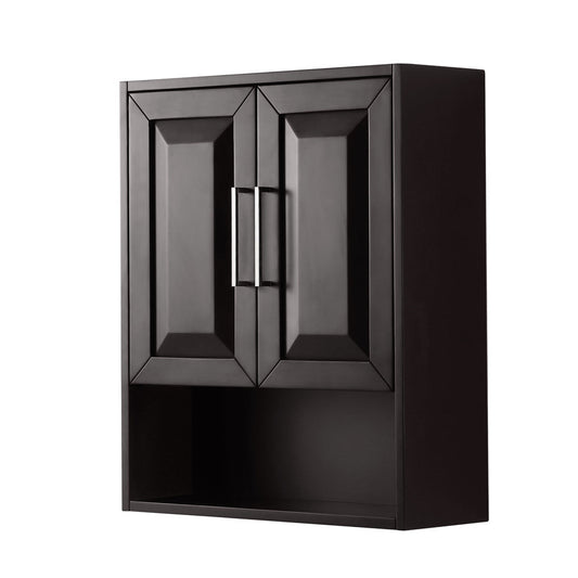 Wyndham Collection Daria Wall-Mounted Storage Cabinet in Dark Espresso