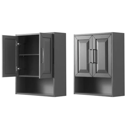 Wyndham Collection Daria Wall-Mounted Storage Cabinet in Dark Gray