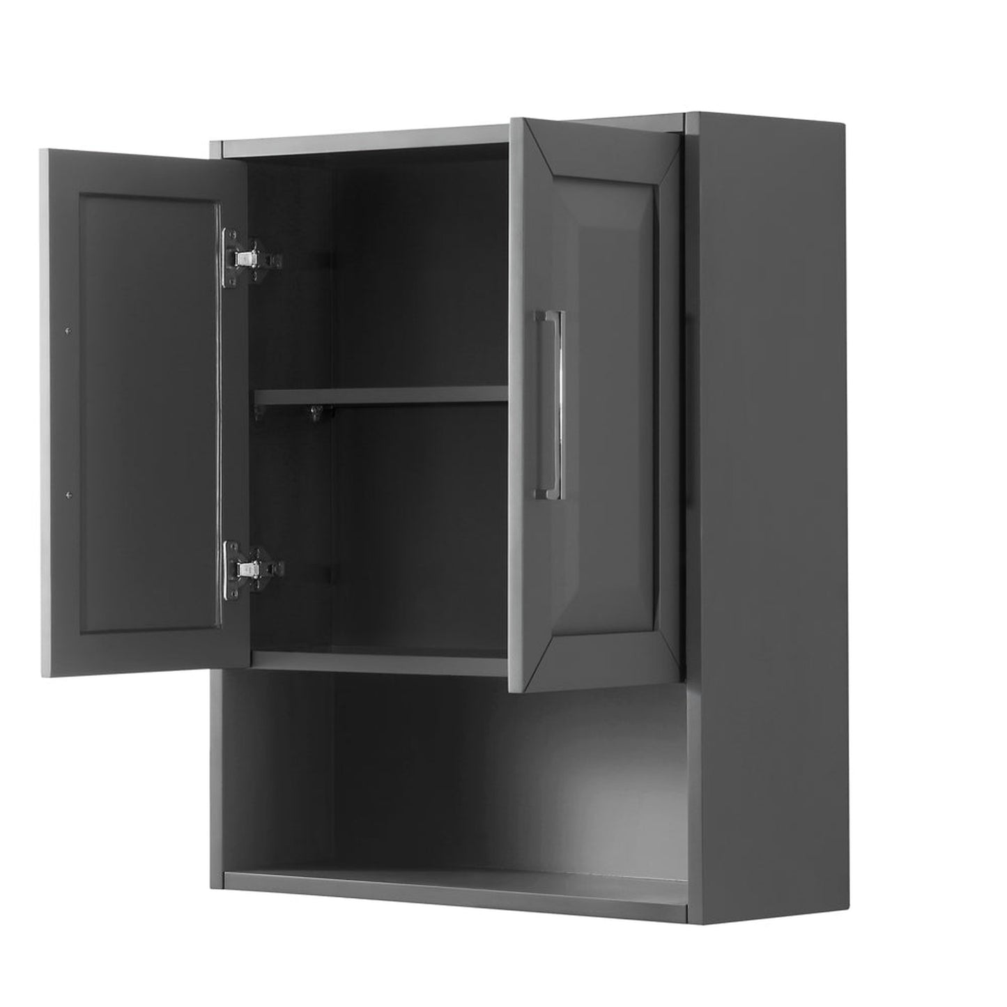 Wyndham Collection Daria Wall-Mounted Storage Cabinet in Dark Gray