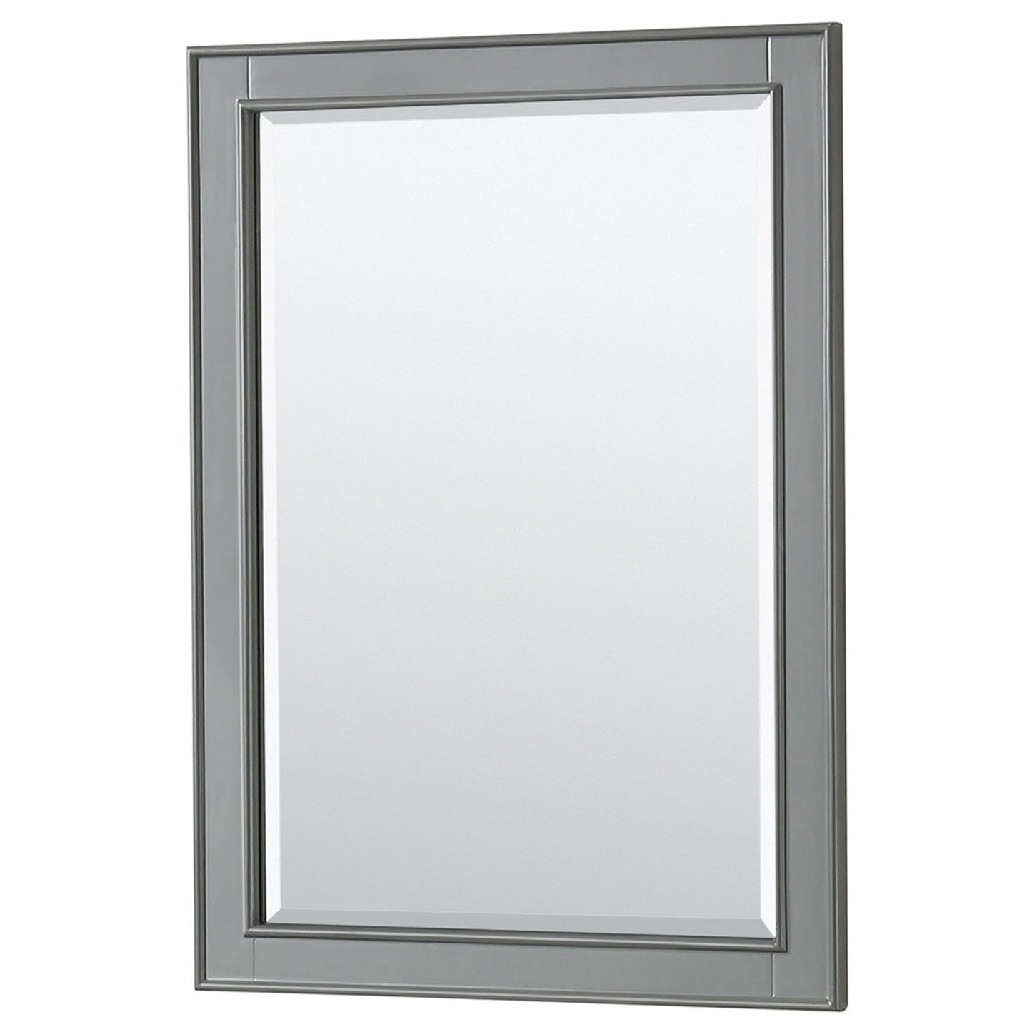 Wyndham Collection Deborah 36" Single Bathroom Vanity in Dark Gray, No Countertop, No Sink, and 24" Mirror