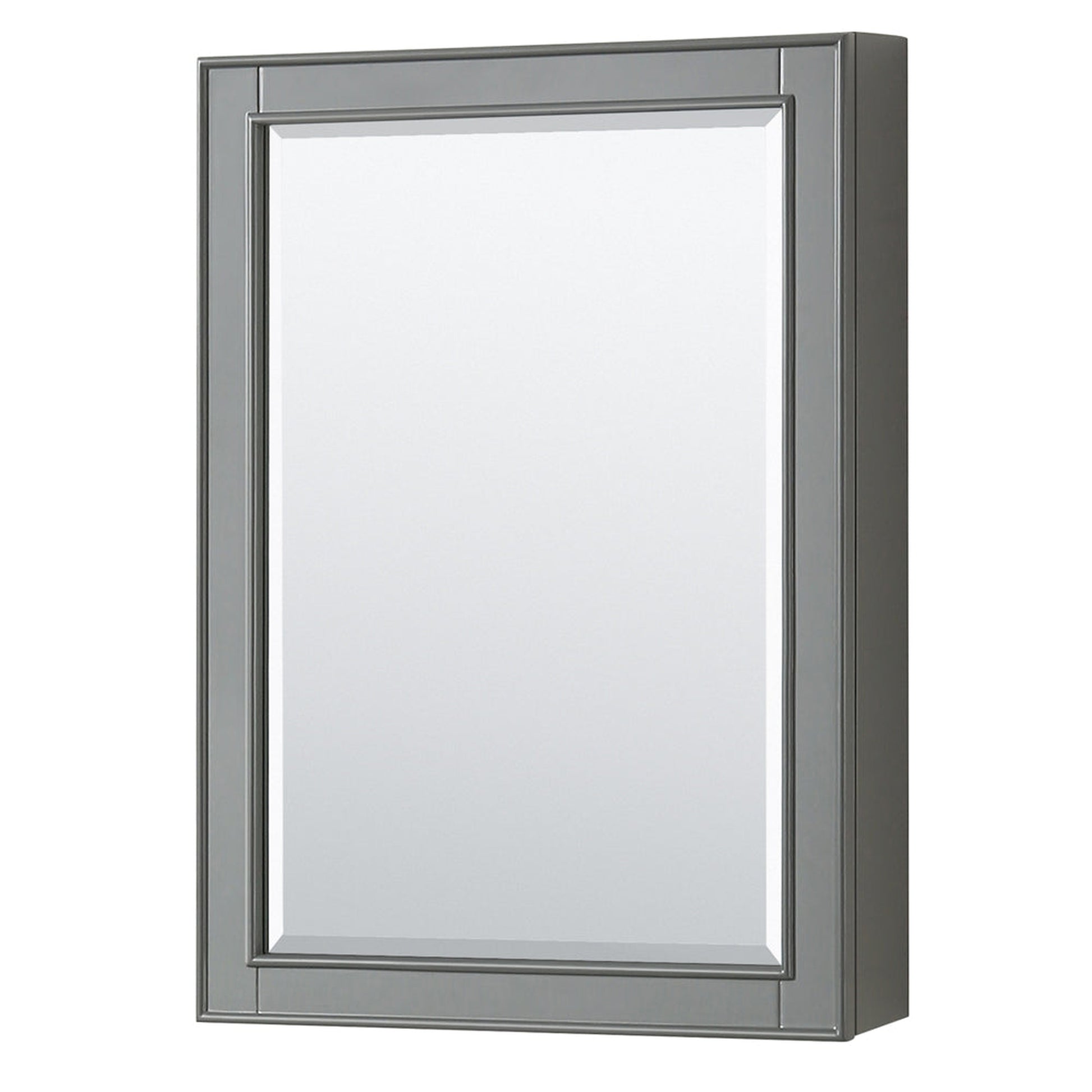 Wyndham Collection Deborah 36" Single Bathroom Vanity in Dark Gray, White Carrara Marble Countertop, Undermount Square Sink, and Medicine Cabinet