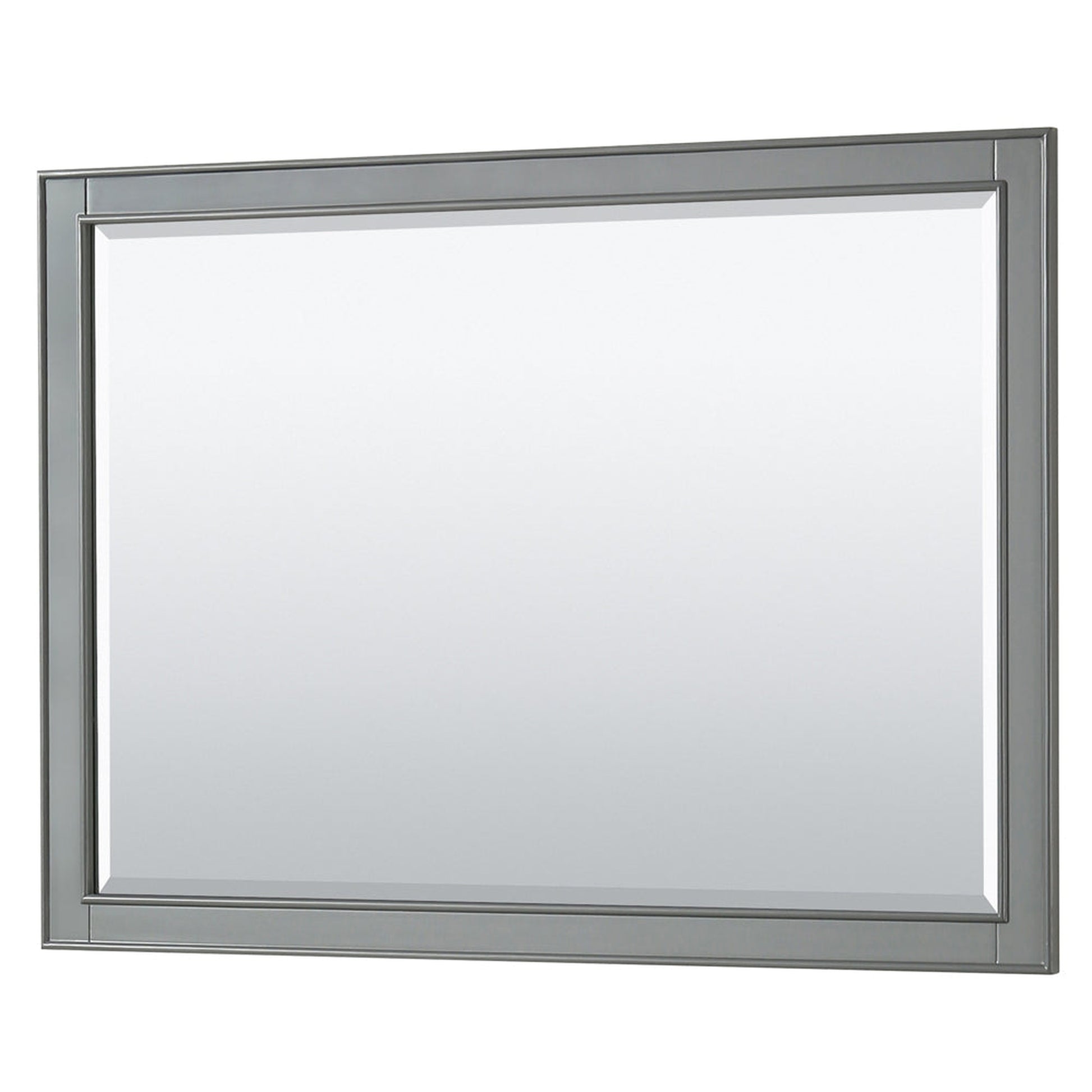 Wyndham Collection Deborah 48" Single Bathroom Vanity in Dark Gray, No Countertop, No Sink, and 46" Mirror
