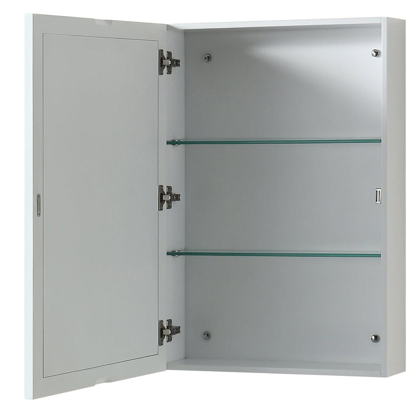 Wyndham Collection Deborah 48" Single Bathroom Vanity in White, White Carrara Marble Countertop, Undermount Square Sink, and Medicine Cabinet