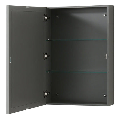 Wyndham Collection Deborah 60" Single Bathroom Vanity in Dark Gray, No Countertop, No Sink, and Medicine Cabinet