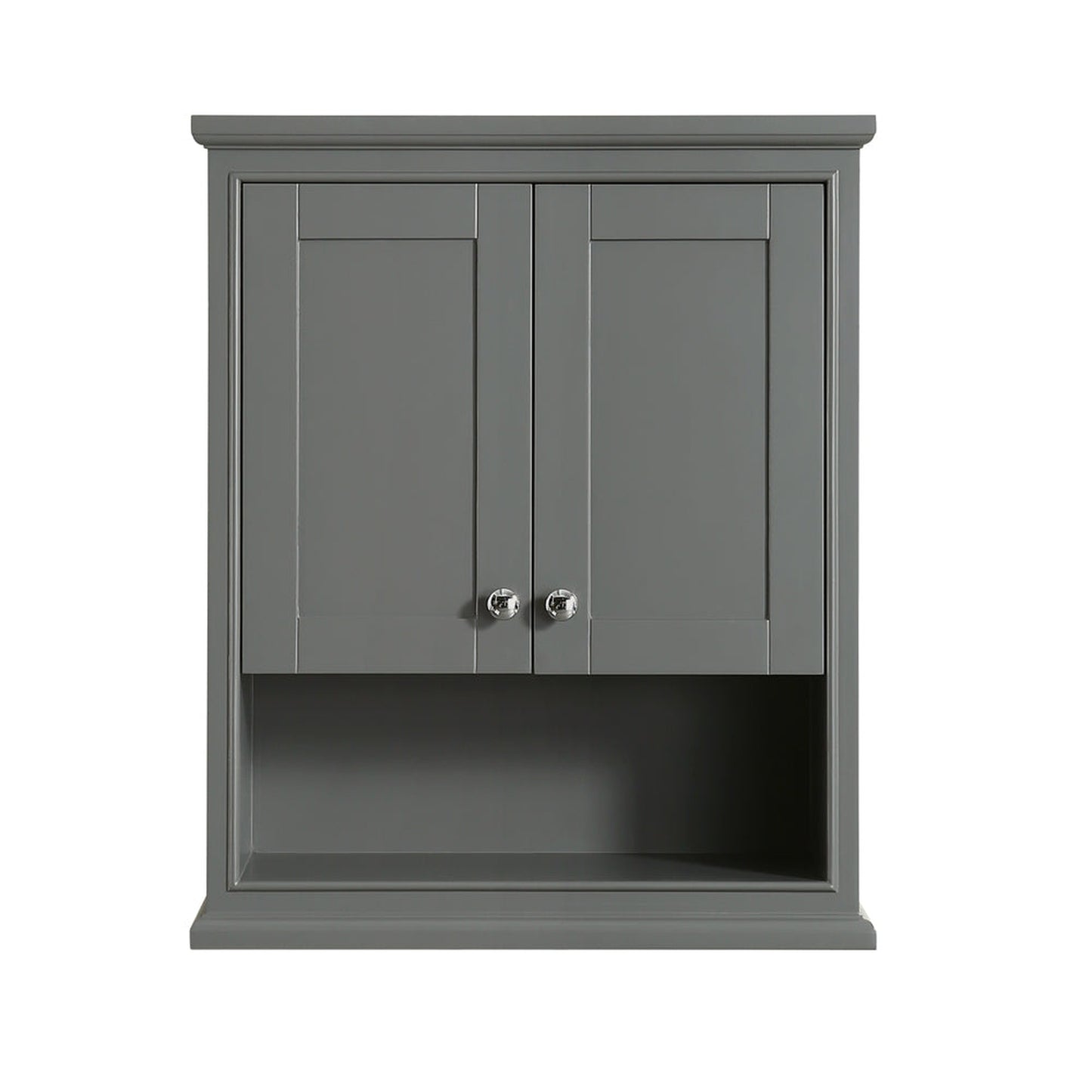 Wyndham Collection Deborah Bathroom Wall-Mounted Storage Cabinet in Dark Gray