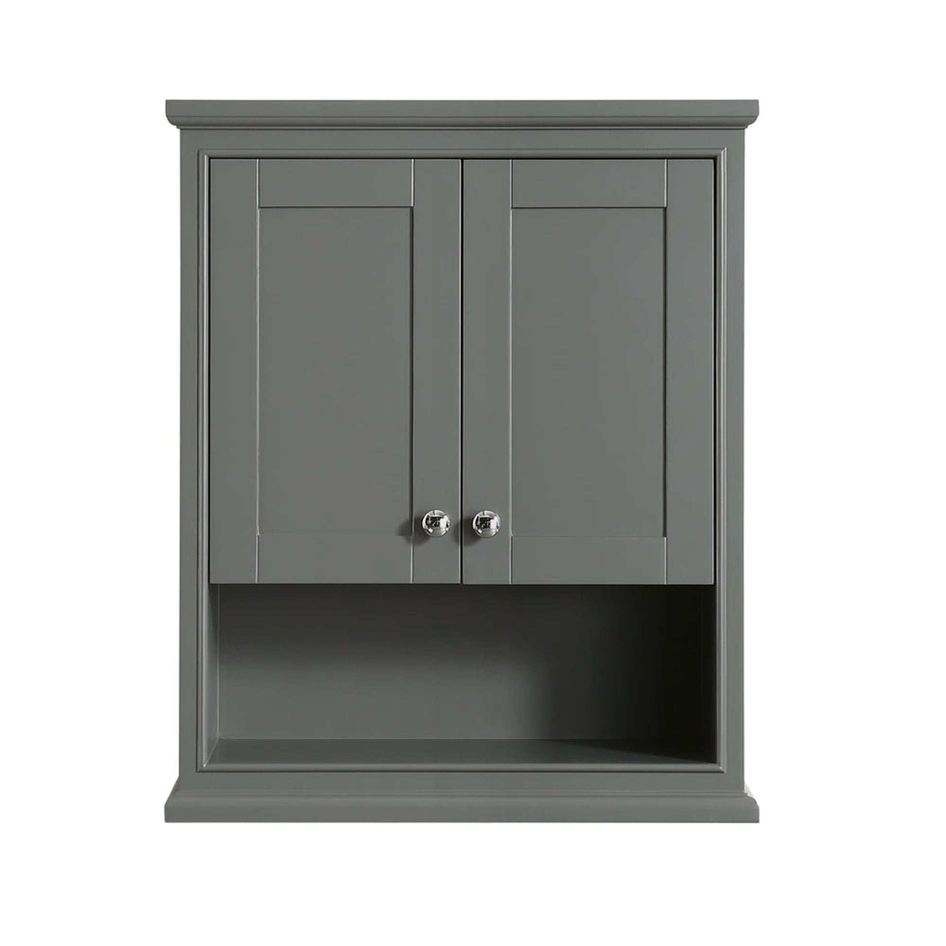 Wyndham Collection Deborah Bathroom Wall-Mounted Storage Cabinet in Dark Gray